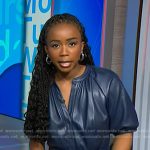 Zinhle Essamuah’s blue leather belted dress on NBC News Daily