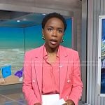 Zinhle’s pink double breasted blazer on NBC News Daily