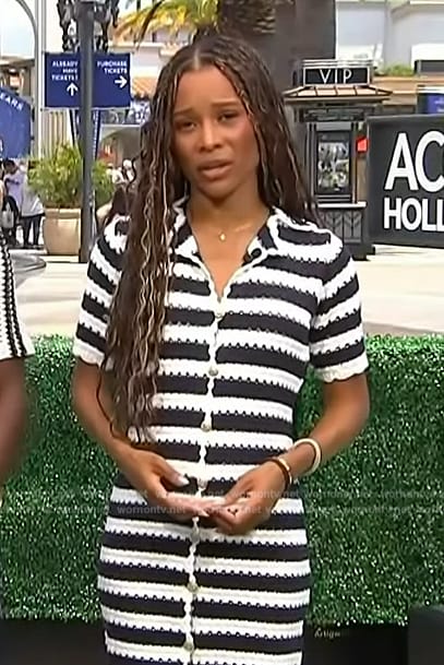 Zuri’s stripe knit mini dress on Access Hollywood