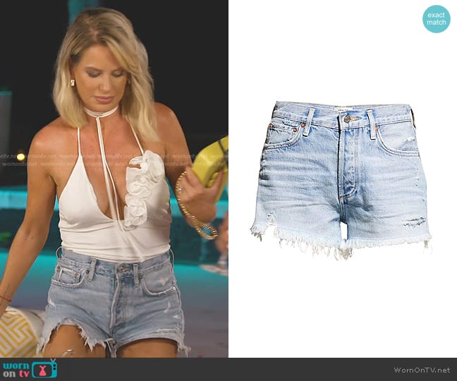 Agolde Parker Vintage Cutoff Shorts in Swapmeet worn by Caroline Stanbury (Caroline Stanbury) on The Real Housewives of Dubai