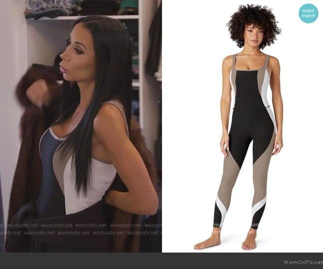 Beyond Yoga Spacedye Outlines Jumpsuit worn by  on The Real Housewives of New Jersey