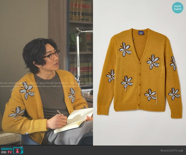 Coney Island Picnic Flowers Cardigan worn by Daniel Kim (Tim Jo) on Reasonable Doubt