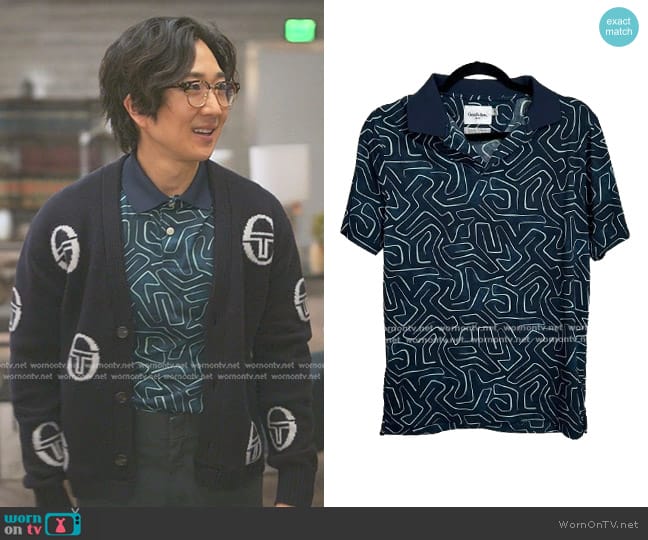Goodfellow & Co Print Polo Shirt worn by Daniel Kim (Tim Jo) on Reasonable Doubt