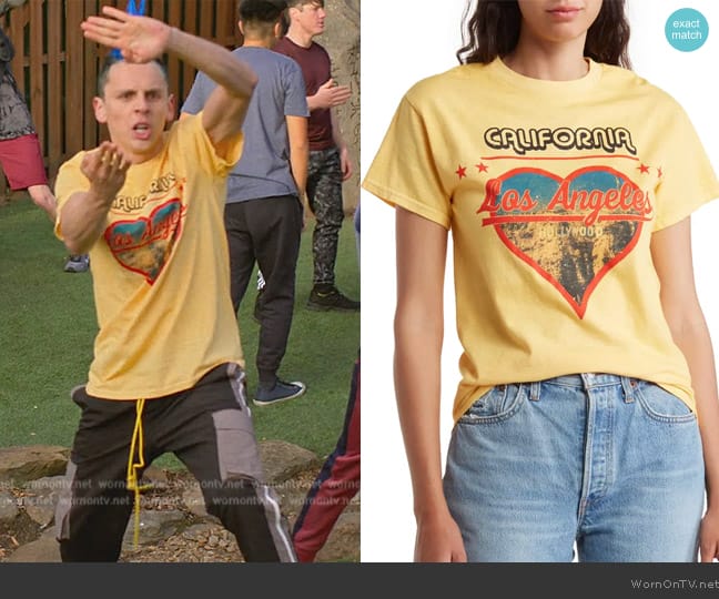 Philcos Los Angeles California Love Graphic T-Shirt worn by (Jacob Bertrand) on Cobra Kai