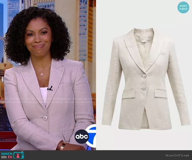 Veronica Beard Mathi Jacket in Oatmeal worn by Shirleen Allicot on Good Morning America