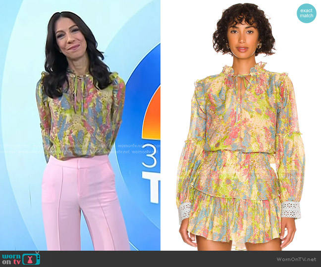 LoveShackFancy Ronalda Blouse worn by Dr. Natalie Azar on Today