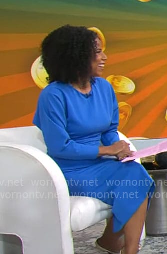 Adriana Diaz’s blue midi dress on CBS Mornings