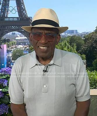Al Roker’s grey ribbed polo shirt on Today