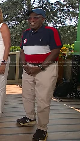 Al Roker’s colorblock polo shirt and sneakers on Today