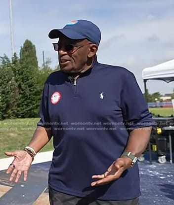 Al Roker’s navy quarter zip shirt on Today