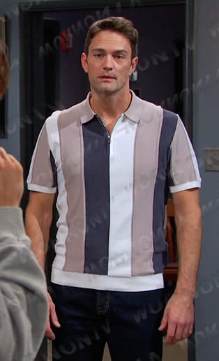 Andrew’s colorblock polo shirt on Days of our Lives