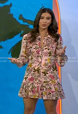 Angie Lassman’s pink floral shirtdress on Today