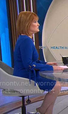 Anna Werner’s blue bell-sleeve dress with ties on CBS Mornings