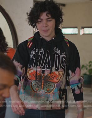 Anthony’s Chaos graphic print hoodie on Cobra Kai