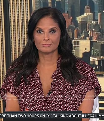 Darlene’s red geometric print dress on Today