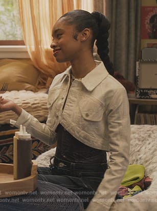 Ashley’s metallic cropped jacket on Bel-Air
