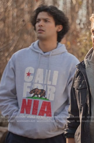 Miguel’s California print hoodie on Cobra Kai