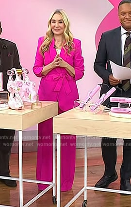 Chassie’s pink tie waist blazer and pants on Today