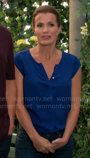 Chelsea’s blue top on The Young and the Restless