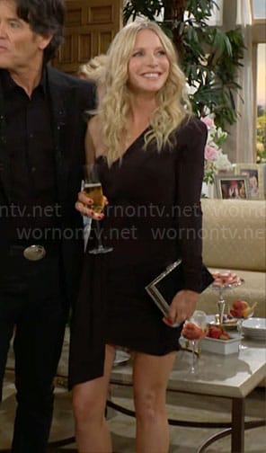 Christine’s black asymmetric mini dress on The Bold and the Beautiful