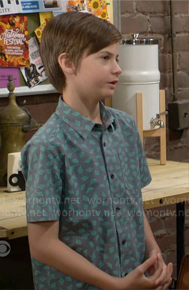 Connor’s printed button down shirt on The Young and the Restless