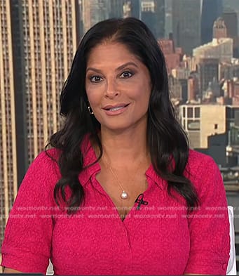 Darlene’s pink textured collared dress on Today