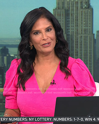 Darlene’s pink textured puff sleeve dress on Today