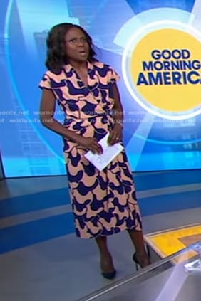 Deborah’s pink and purple printed dress on Good Morning America
