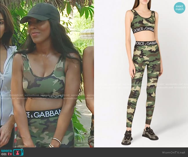 Dolce & Gabbana Camouflage-print Cropped Top worn by Caroline Brooks (Caroline Brooks) on The Real Housewives of Dubai