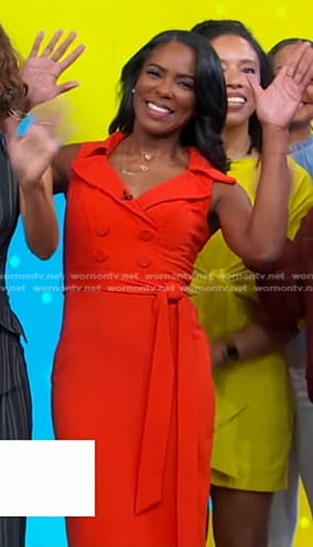 Dr. Jessica Shepherd’s red trench dress on Good Morning America