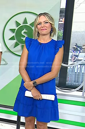 Dylan’s blue flutter sleeve mini dress on Today
