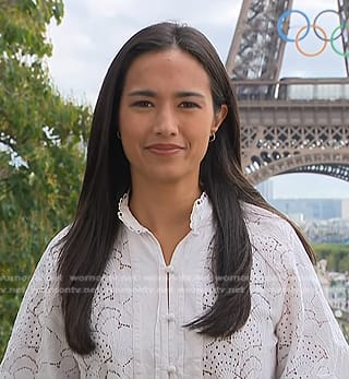 Emilie’s white eyelet blouse on Today