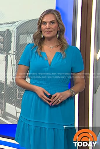 Emily’s blue smocked waist dress on Today