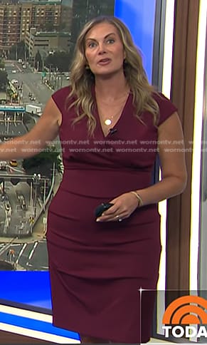 Emily’s burgundy cap sleeve dress on Today