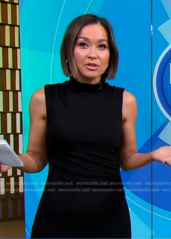 Eva’s black sleeveless fitted dress on Good Morning America
