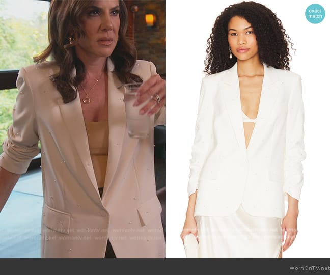 Generation Love Nadia Pearl Blazer worn by Jenn Fessler on The Real Housewives of New Jersey