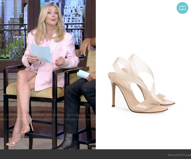 Gianvito Rossi Metropolis Stiletto Sandals worn by Jane Krakowski on Live with Kelly and Mark