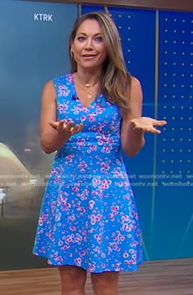 Ginger’s blue floral flare dress on Good Morning America