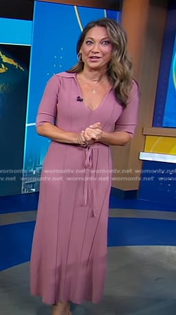 Ginger’s pink collared knit dress on Good Morning America