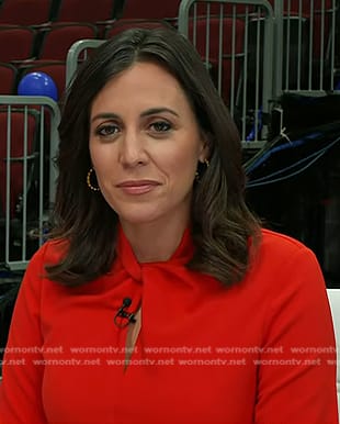 Hallie’s red twisted neck dress on Today