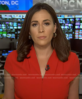 Hallie Jackson’s red zip front dress on Today