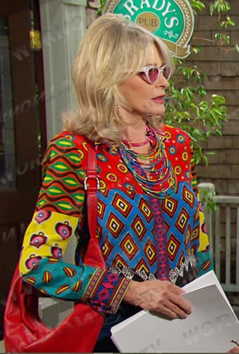 Hattie’s mixed print shirt on Days of our Lives