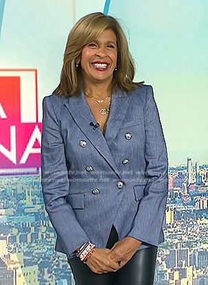 Hoda’s blue double breasted blazser on Today