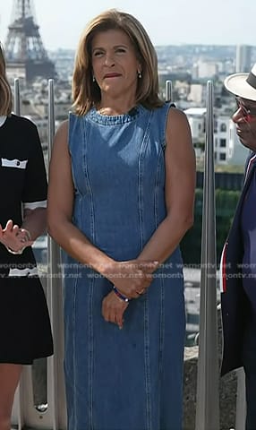 Hoda’s sleeveless denim dress on Today