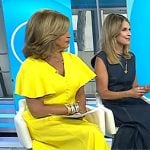 Hoda’s brown suede wedge sandals on Today
