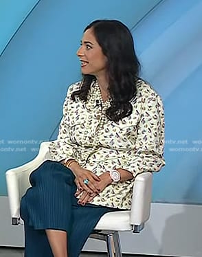 Jacqui Gifford’s ivory bird and flower print jacket on Today
