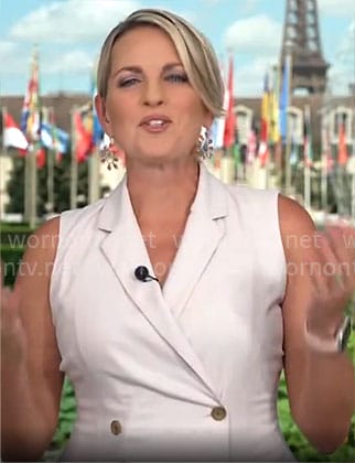 Jamie Yuccas’ double breasted dress on CBS Mornings