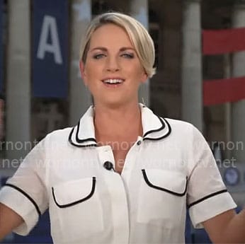 Jamie Yuccas’ white shirt with black trims on CBS Mornings