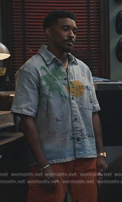 Jazz’s palm print denim shirt on Bel-Air
