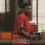 Jazz’s red embroidered shirt on Bel-Air